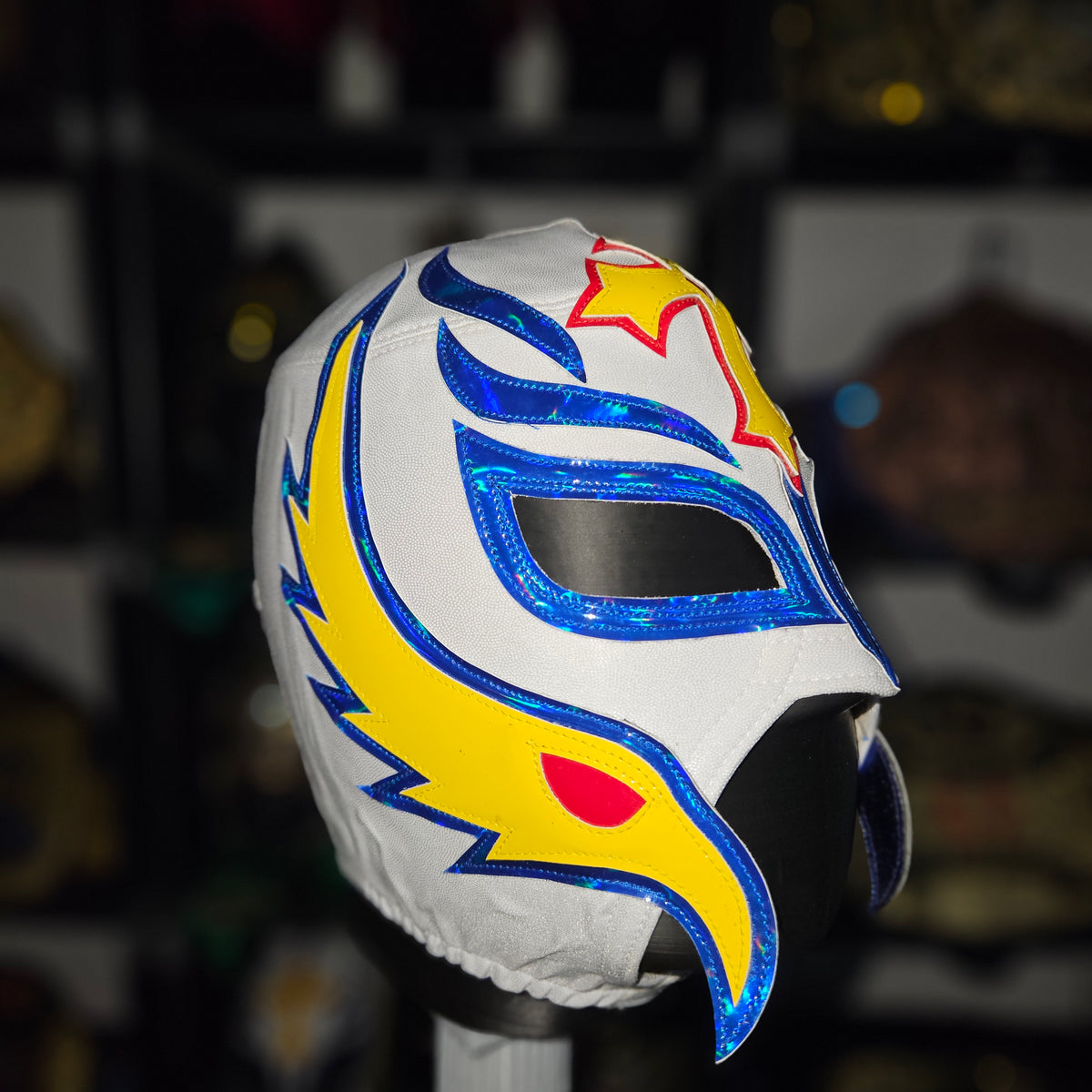 Rey White/Blue/Yellow Adult Size Pro-grade Mask