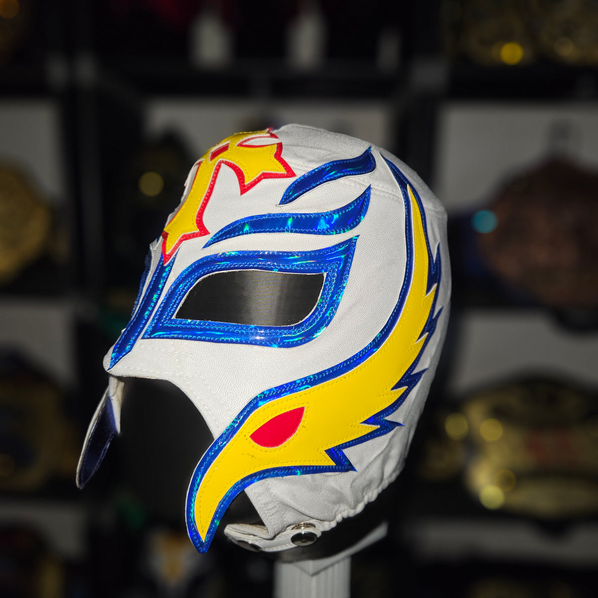 Rey White/Blue/Yellow Adult Size Pro-grade Mask