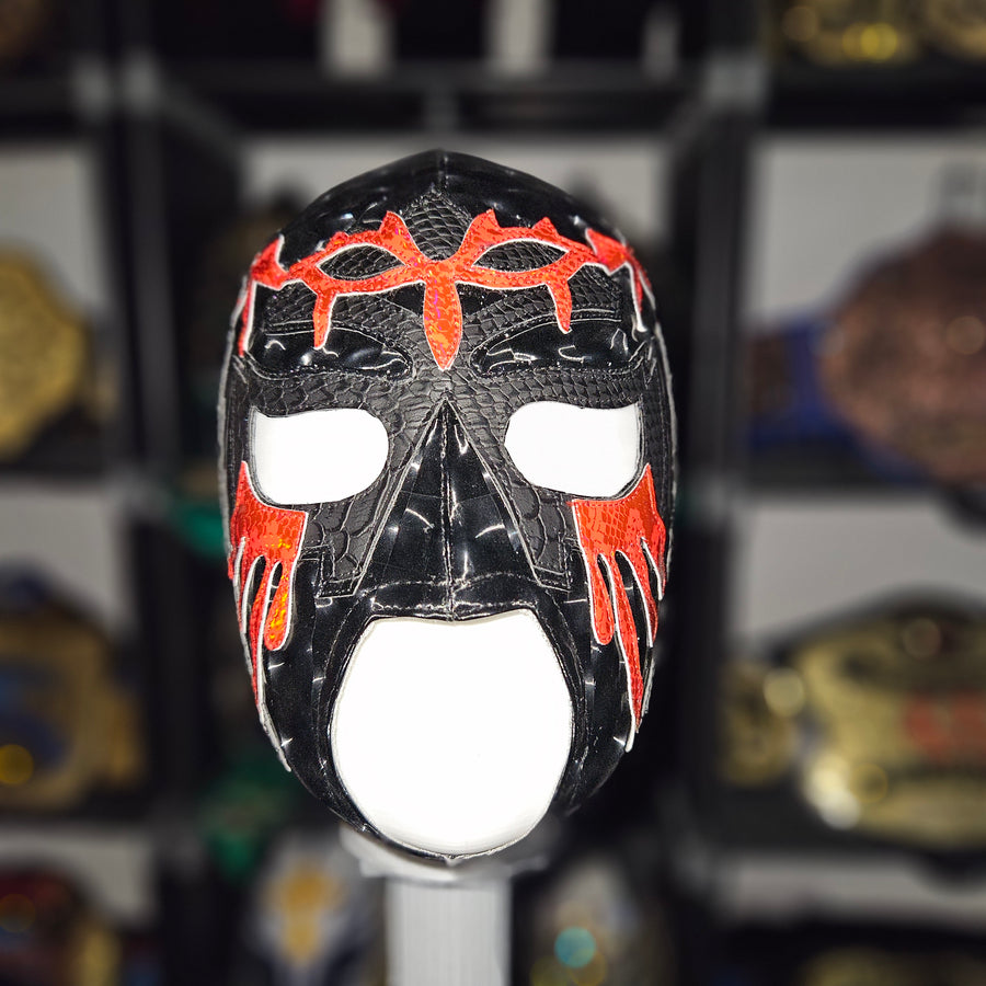 El Soberano Jr Black & Red Semi Pro Adult Size Mask