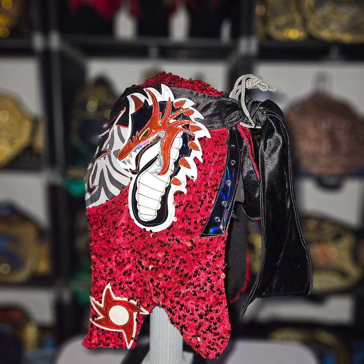 Penta RAW Red Sequin Semi Pro Adult Size Mask