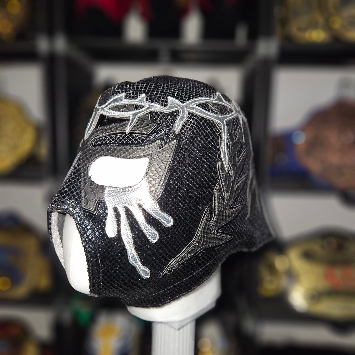Soberano Jr Black & Silver Semi Pro Adult Size Mask