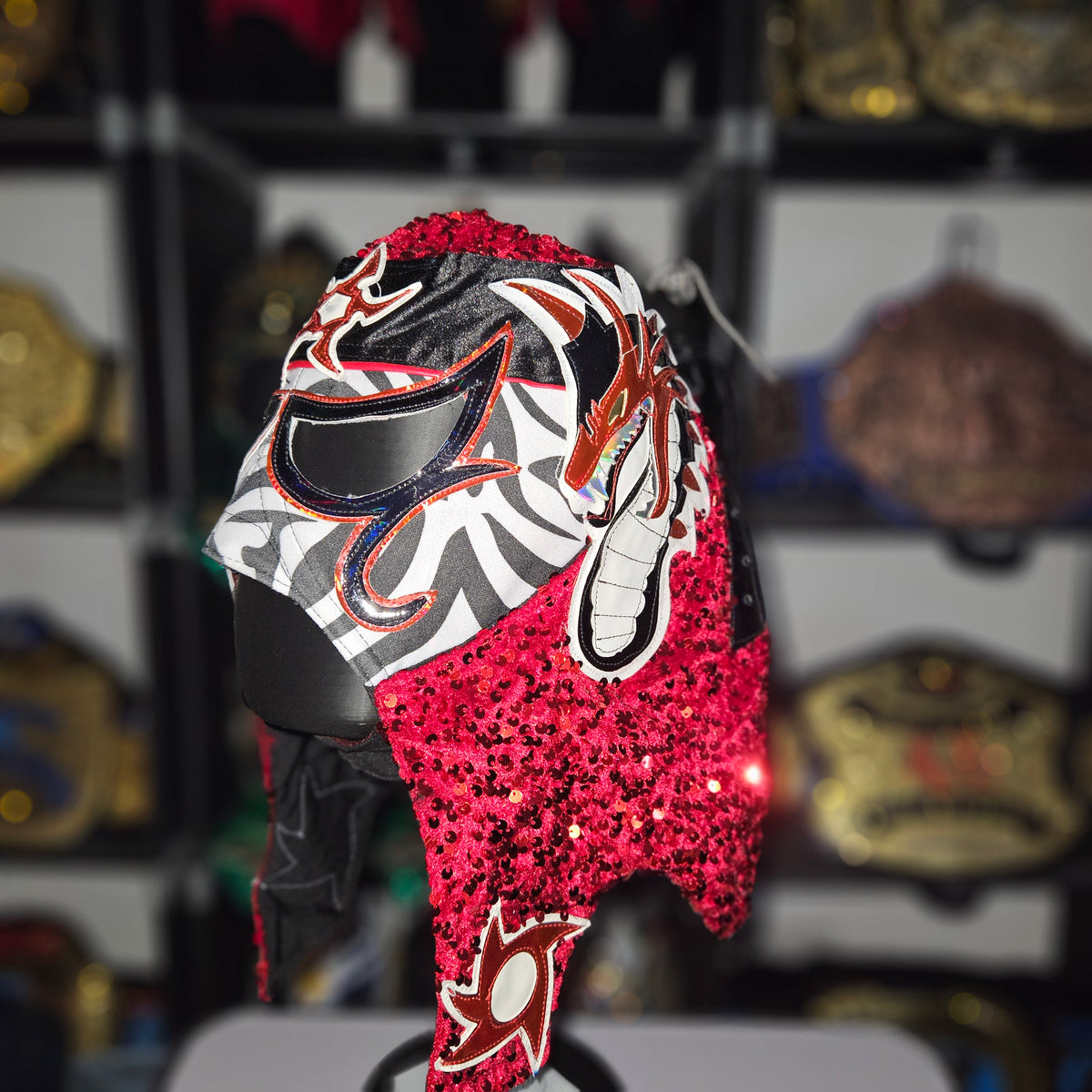 Penta RAW Red Sequin Semi Pro Adult Size Mask