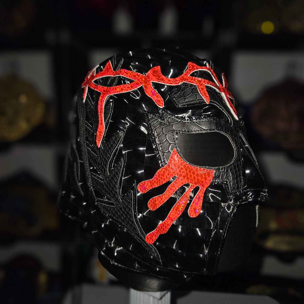 Soberano Jr Black & Red Semi Pro Adult Size Mask