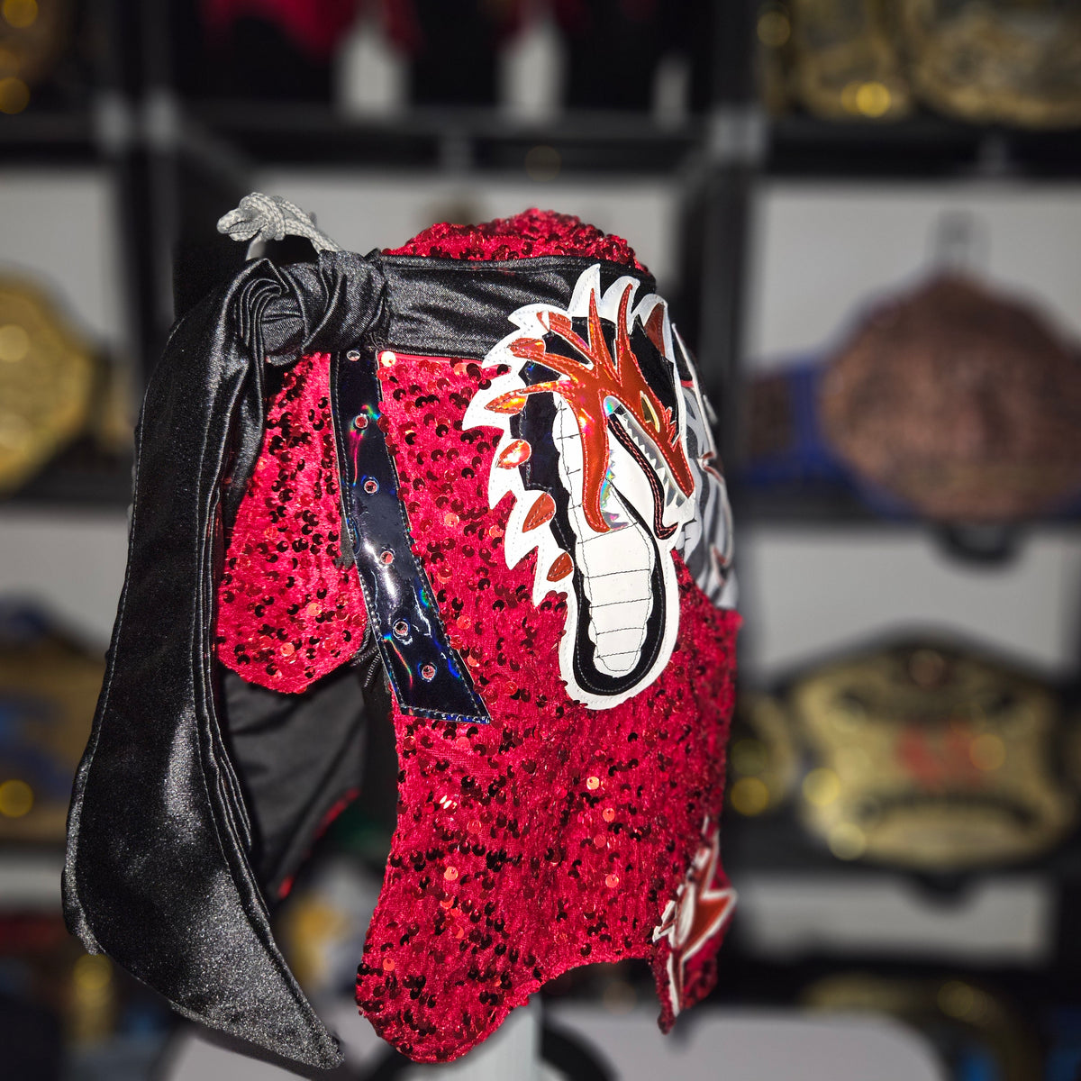 Penta RAW Red Sequin Semi Pro Adult Size Mask