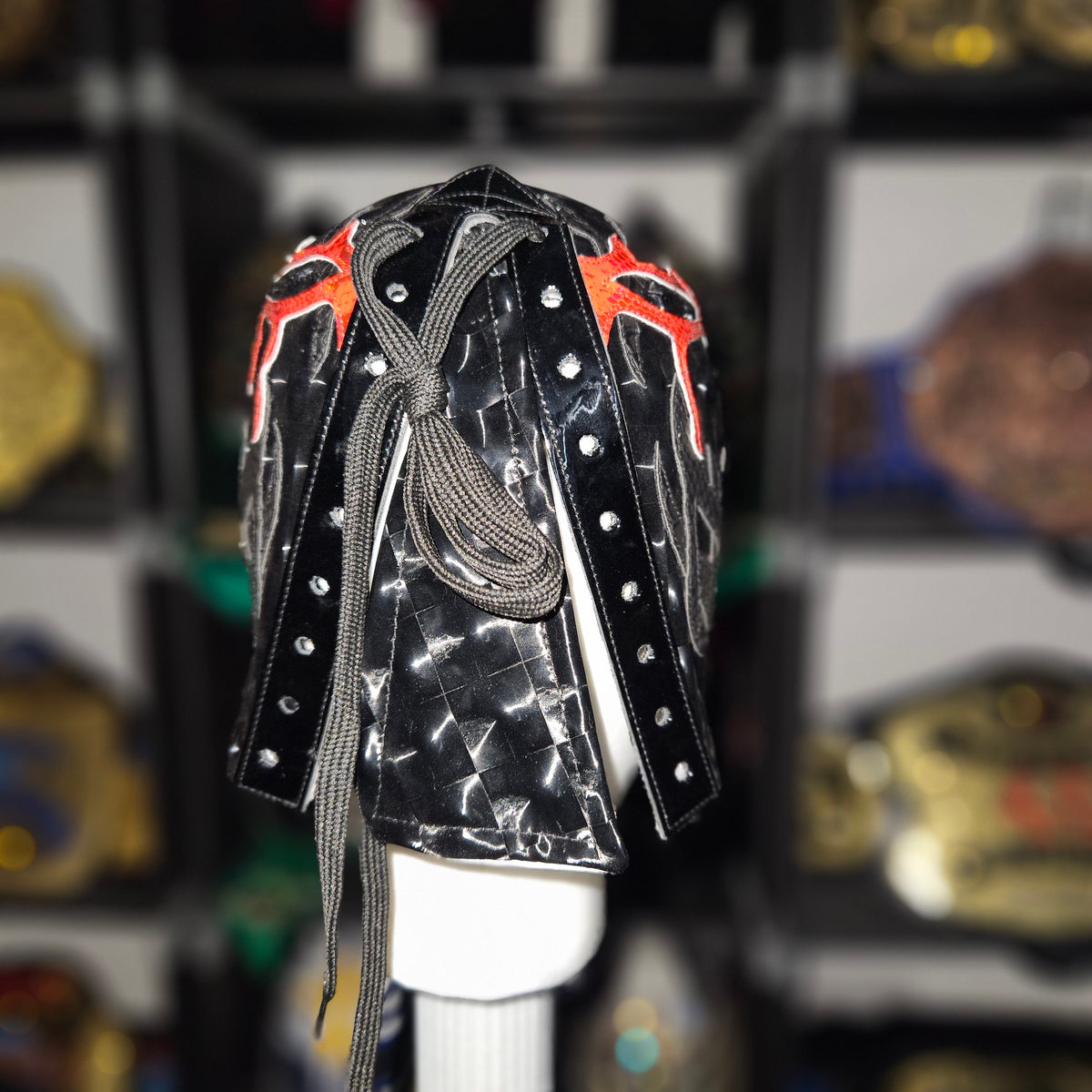 El Soberano Jr Black & Red Semi Pro Adult Size Mask