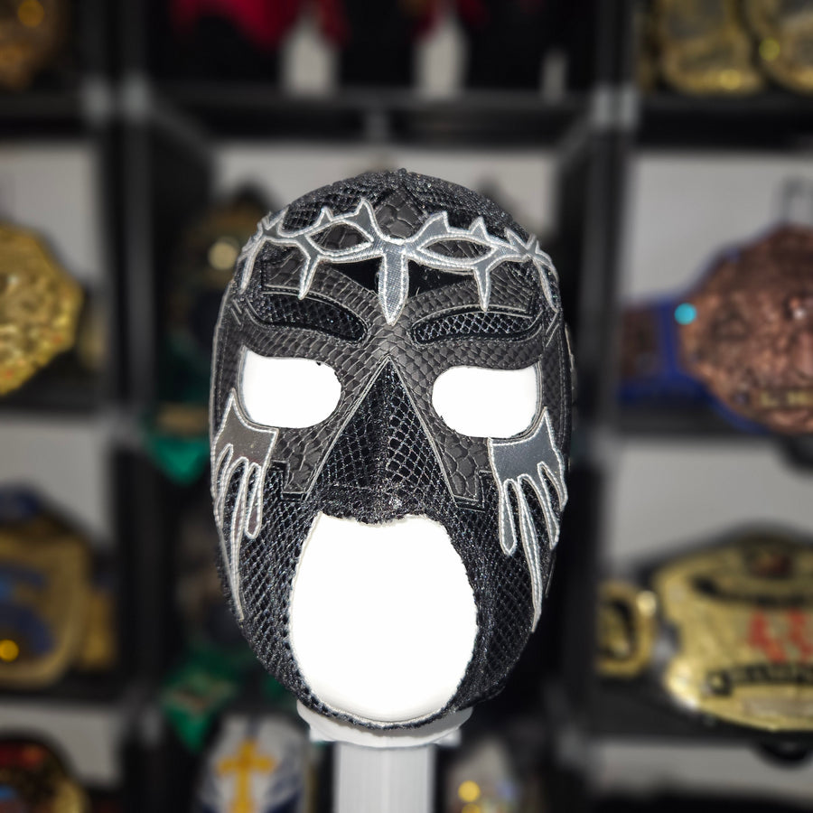 Soberano Jr Black & Silver Semi Pro Adult Size Mask