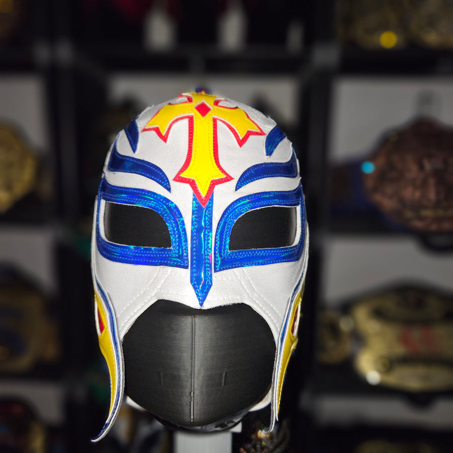 Rey White/Blue/Yellow Adult Size Pro-grade Mask