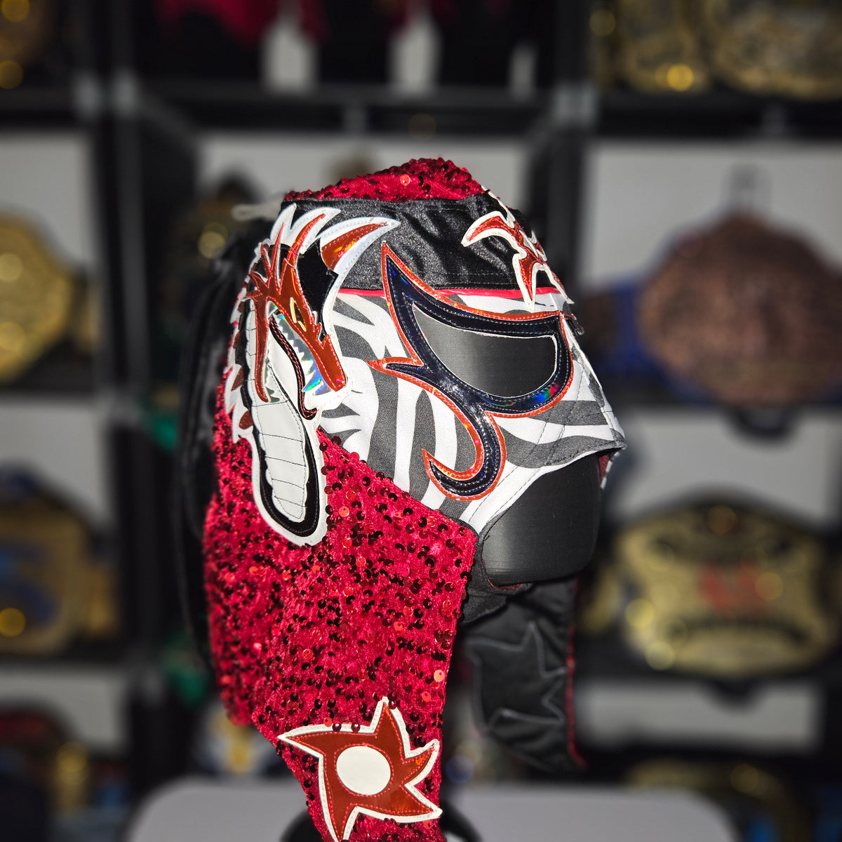 Penta RAW Red Sequin Semi Pro Adult Size Mask